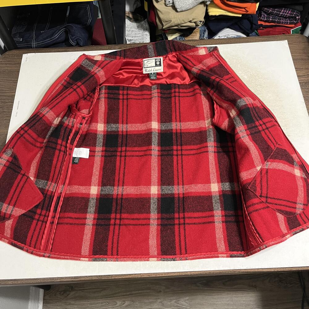 Ralph Lauren Mackinaw Wool Plaid Coat Hunting Country Jacket Made In USA Outdoor - Picture 4 of 9